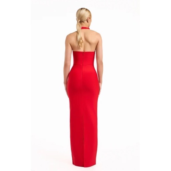 Yg Collection Gianna Halter Gown Red Medium New With Tags — image 3 of 7